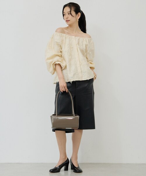 GALLARDAGALANTE（ガリャルダガランテ）の「【2.718】ボックスフラップバッグ（トートバッグ・レディース・グレー/オフホワイト・FREE）」の3枚目の写真