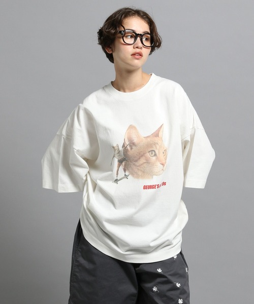 GEORGE'S(ジョージズ)の「CAT&DOGパロディTシャツ(Tシャツ/カットソー・メンズ・ホワイト系3/ホワイト系1/ホワイト系2・MEDIUM/LARGE)」の17枚目の写真