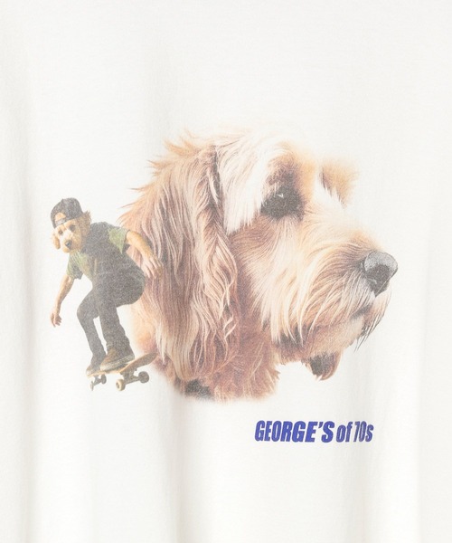GEORGE'S(ジョージズ)の「CAT&DOGパロディTシャツ(Tシャツ/カットソー・メンズ・ホワイト系3/ホワイト系1/ホワイト系2・MEDIUM/LARGE)」の6枚目の写真