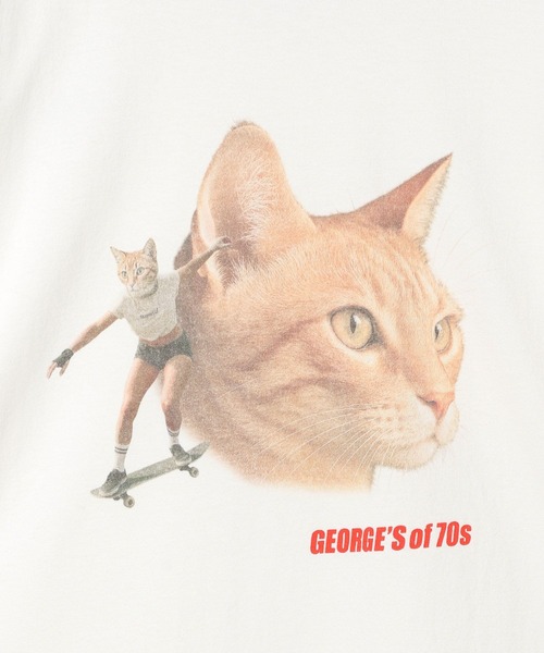 GEORGE'S(ジョージズ)の「CAT&DOGパロディTシャツ(Tシャツ/カットソー・メンズ・ホワイト系3/ホワイト系1/ホワイト系2・MEDIUM/LARGE)」の5枚目の写真