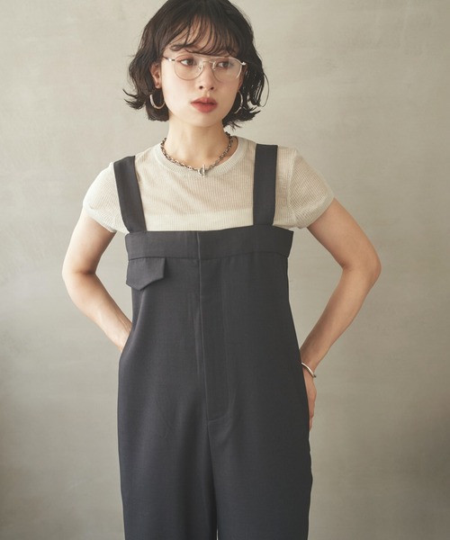 LAULEN(ローレン)の「pocket detail slacks salopette /ポケットディテールスラックスサロペットパンツ(サロペット/オーバーオール・レディース・チャコールグレー・FREE)」の6枚目の写真