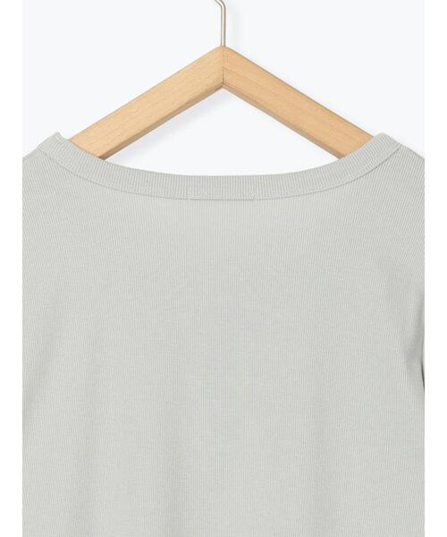 ehka sopo(エヘカソポ)の「リボンチャーム付き半袖カットソー(Tシャツ/カットソー・レディース・ブラック/グレー/オフホワイト/キナリ・F)」の16枚目の写真