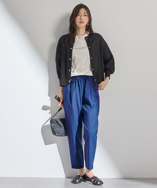 ANY(エニィ)の「シアーニットショートカーディガン(カーディガン/ボレロ・レディース・ブラック系/アイボリー系/ダークグリーン系/イエロー系・F)」の22枚目の写真