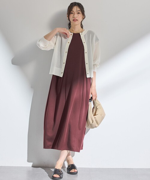 ANY(エニィ)の「シアーニットショートカーディガン(カーディガン/ボレロ・レディース・ブラック系/アイボリー系/ダークグリーン系/イエロー系・F)」の16枚目の写真