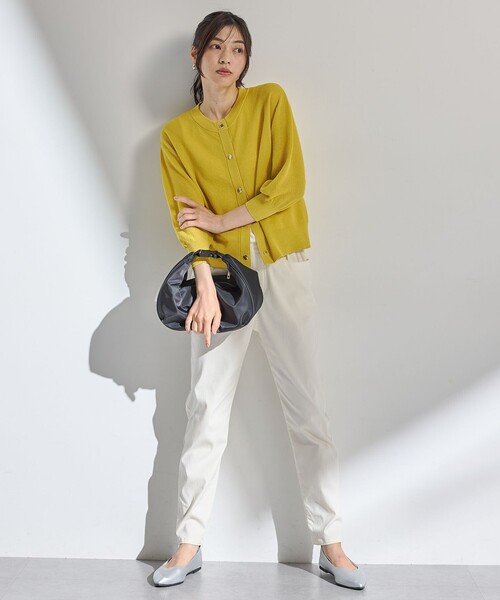 ANY(エニィ)の「シアーニットショートカーディガン(カーディガン/ボレロ・レディース・ブラック系/アイボリー系/ダークグリーン系/イエロー系・F)」の18枚目の写真