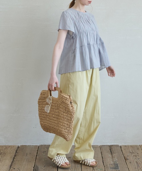 Crisp（クリスプ）の「ストライプシャーリングギャザーブラウス（シャツ/ブラウス・レディース・ブルー/ホワイト・FREE）」の21枚目の写真