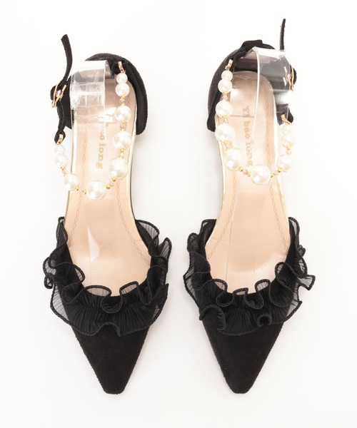 Lace Ladies(レースレディース)の「ポインテッドトゥ フリル パール アンクルストラップ パンプス(パンプス・レディース・ブラック/アイボリー・22.5cm/23cm/23.5cm/24cm/24.5cm)」の19枚目の写真