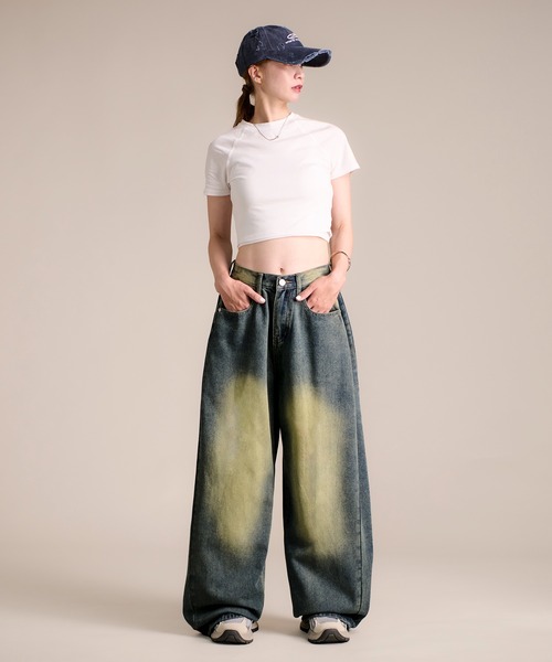 MAISON SELECT（メゾンセレクト）の「7A4 サイドタック ワイドデニム（デニムパンツ・レディース・ライトブルー/ブラック/ブルー/ブルー系その他・L/XL/S/M）」の12枚目の写真