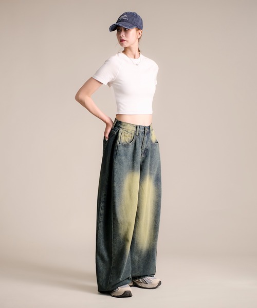 MAISON SELECT（メゾンセレクト）の「7A4 サイドタック ワイドデニム（デニムパンツ・レディース・ライトブルー/ブラック/ブルー/ブルー系その他・L/XL/S/M）」の14枚目の写真
