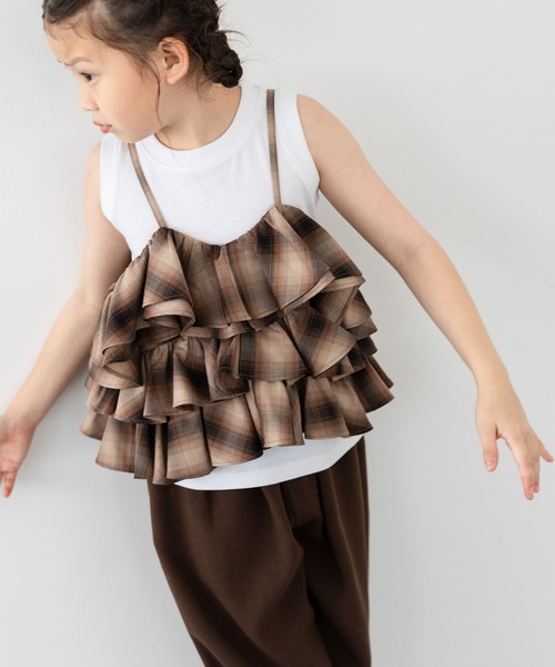 LOWRYS FARM(ローリーズファーム)の「オンブレチェックキャミ 571067(キャミソール・キッズ・ブラック/ブラウン/ブルー・110cm/120cm/130cm/140cm/150cm)」の5枚目の写真