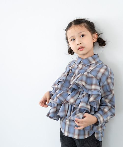 LOWRYS FARM(ローリーズファーム)の「オンブレチェックキャミ 571067(キャミソール・キッズ・ブラック/ブラウン/ブルー・110cm/120cm/130cm/140cm/150cm)」の7枚目の写真