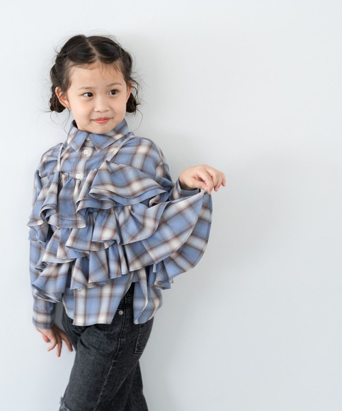 LOWRYS FARM(ローリーズファーム)の「オンブレチェックキャミ 571067(キャミソール・キッズ・ブラック/ブラウン/ブルー・110cm/120cm/130cm/140cm/150cm)」の9枚目の写真