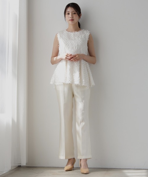 DRESS PLUS(ドレスプラス)の「サテン素材のエレガントパンツ(その他パンツ・レディース・ブラック/ベージュ/シャンパン・M/L)」の4枚目の写真