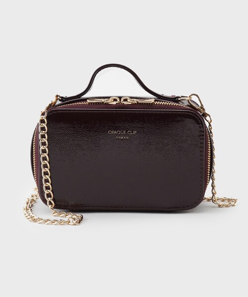 OPAQUE.CLIP（オペークドットクリップ）の「【2WAY/ミラー付き】エナメルバニティーポーチ（ポーチ・レディース・ブラウン系その他/ブラック・00）」の4枚目の写真