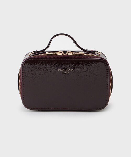OPAQUE.CLIP（オペークドットクリップ）の「【2WAY/ミラー付き】エナメルバニティーポーチ（ポーチ・レディース・ブラウン系その他/ブラック・00）」の5枚目の写真
