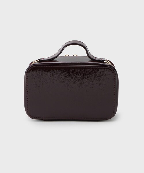 OPAQUE.CLIP（オペークドットクリップ）の「【2WAY/ミラー付き】エナメルバニティーポーチ（ポーチ・レディース・ブラウン系その他/ブラック・00）」の7枚目の写真