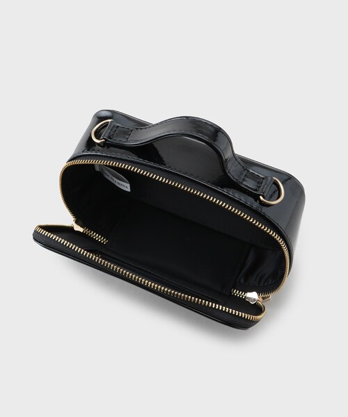 OPAQUE.CLIP（オペークドットクリップ）の「【2WAY/ミラー付き】エナメルバニティーポーチ（ポーチ・レディース・ブラウン系その他/ブラック・00）」の9枚目の写真