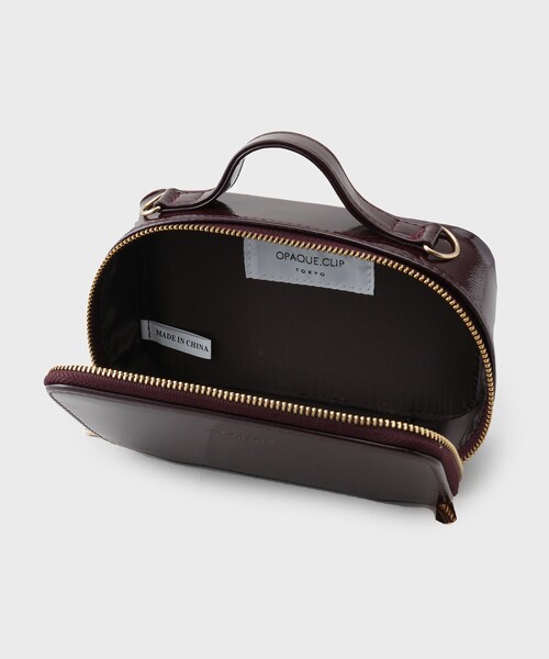 OPAQUE.CLIP（オペークドットクリップ）の「【2WAY/ミラー付き】エナメルバニティーポーチ（ポーチ・レディース・ブラウン系その他/ブラック・00）」の10枚目の写真