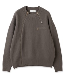 CULLNI | Double Zip Up Crew Neck Knit(ニット/セーター)