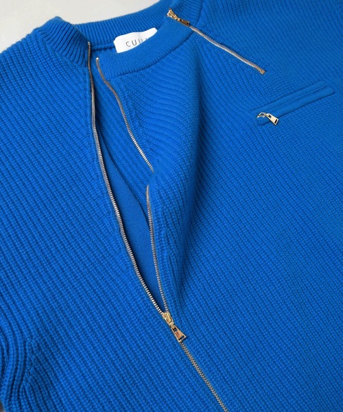 CULLNI(クルニ)の「Double Zip Up Crew Neck Knit(ニット/セーター・メンズ・ブルー/アッシュブラウン/グレー/ブラック・2/1/0)」の15枚目の写真