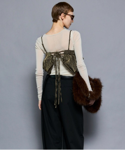 MAISON SPECIAL(メゾンスペシャル)の「Glitter Volume Balloon Bustier/グリッターボリュームバルーンビスチェ(シャツ/ブラウス・レディース・ゴールド/シルバー/ブラック・FREE)」の13枚目の写真