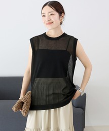 T/R天竺スリーブレスシアープルオーバー