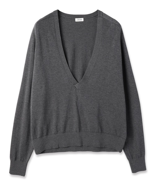 Jieda（ジエダ）の「COTTON SILK V NECK KNIT（ニット/セーター・メンズ・ブラック/ライトグレー/ブラウン/ダークグレー・1/2）」の3枚目の写真