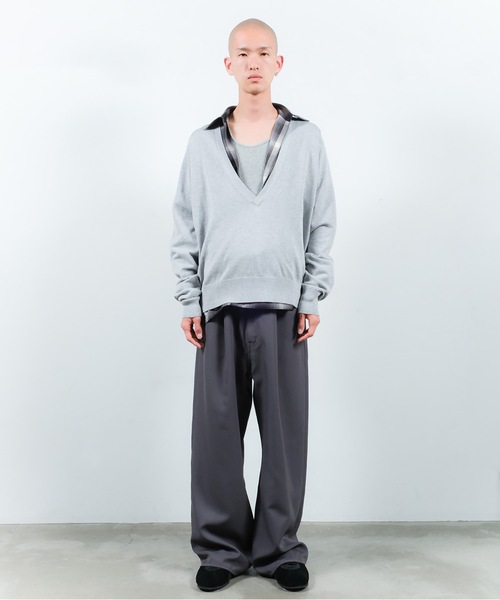 Jieda（ジエダ）の「COTTON SILK V NECK KNIT（ニット/セーター・メンズ・ブラック/ライトグレー/ブラウン/ダークグレー・1/2）」の10枚目の写真