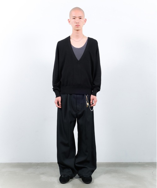 Jieda（ジエダ）の「COTTON SILK V NECK KNIT（ニット/セーター・メンズ・ブラック/ライトグレー/ブラウン/ダークグレー・1/2）」の16枚目の写真