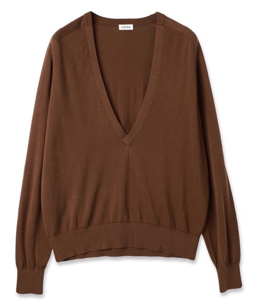 Jieda（ジエダ）の「COTTON SILK V NECK KNIT（ニット/セーター・メンズ・ブラック/ライトグレー/ブラウン/ダークグレー・1/2）」の21枚目の写真