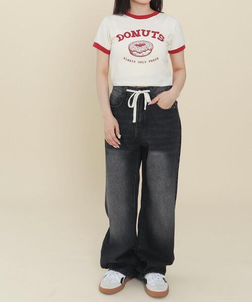 WOND（ウォンド）の「WOND/コンパクトドーナツリンガーT（Tシャツ/カットソー・レディース・アイボリー/ブラック・FREE）」の8枚目の写真