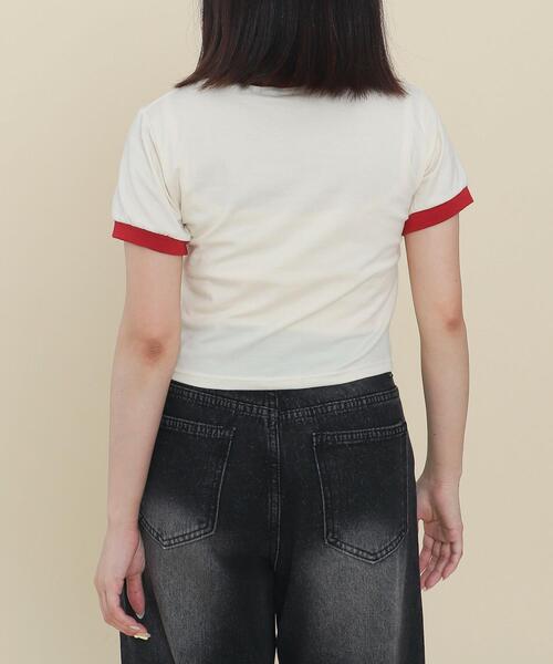 WOND（ウォンド）の「WOND/コンパクトドーナツリンガーT（Tシャツ/カットソー・レディース・アイボリー/ブラック・FREE）」の10枚目の写真