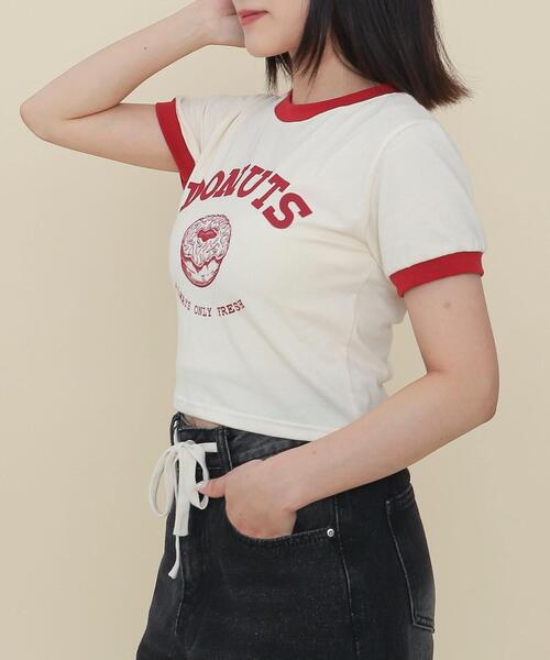 WOND（ウォンド）の「WOND/コンパクトドーナツリンガーT（Tシャツ/カットソー・レディース・アイボリー/ブラック・FREE）」の11枚目の写真