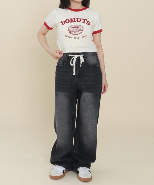 WOND（ウォンド）の「WOND/コンパクトドーナツリンガーT（Tシャツ/カットソー・レディース・アイボリー/ブラック・FREE）」の12枚目の写真