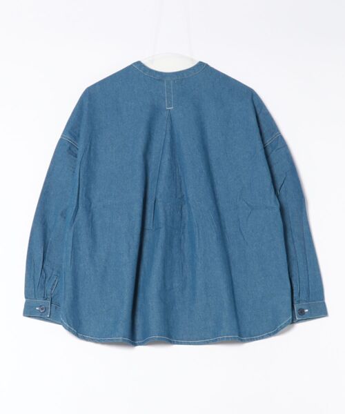 emesuelee(エメスーリー)の「デニムワイドノーカラーシャツ(シャツ/ブラウス・レディース・ブルー/ネイビー・フリー)」の6枚目の写真