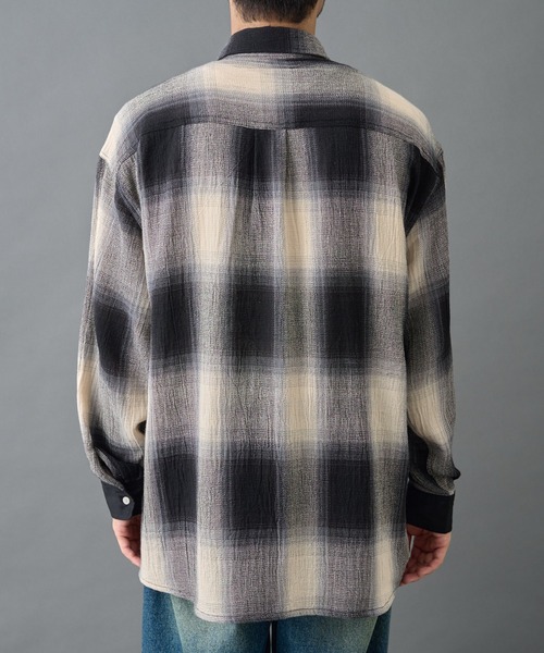 COLONY 2139（コロニートゥーワンスリーナイン）の「シアーオンブレチェック長袖シャツ（シャツ/ブラウス・メンズ・ブラック/ブルー・MEDIUM/LARGE）」の13枚目の写真