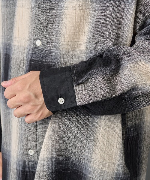 COLONY 2139（コロニートゥーワンスリーナイン）の「シアーオンブレチェック長袖シャツ（シャツ/ブラウス・メンズ・ブラック/ブルー・MEDIUM/LARGE）」の15枚目の写真