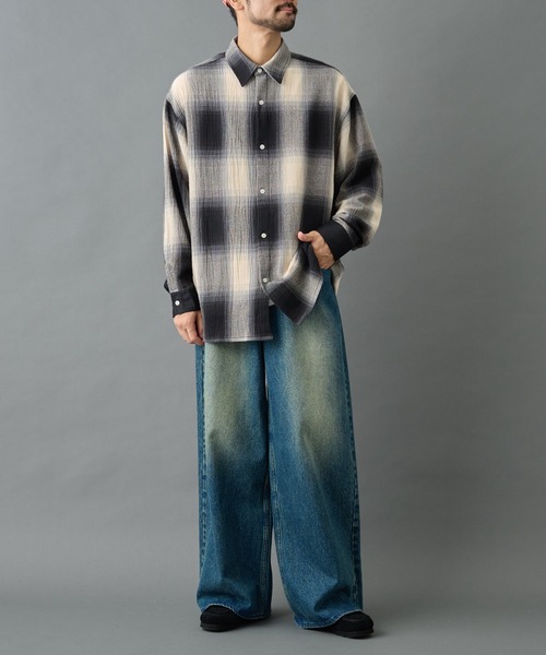 COLONY 2139（コロニートゥーワンスリーナイン）の「シアーオンブレチェック長袖シャツ（シャツ/ブラウス・メンズ・ブラック/ブルー・MEDIUM/LARGE）」の21枚目の写真