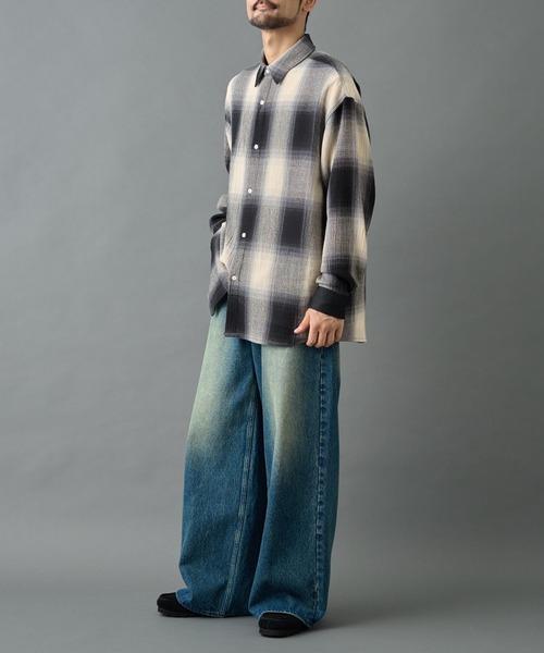 COLONY 2139（コロニートゥーワンスリーナイン）の「シアーオンブレチェック長袖シャツ（シャツ/ブラウス・メンズ・ブラック/ブルー・MEDIUM/LARGE）」の22枚目の写真