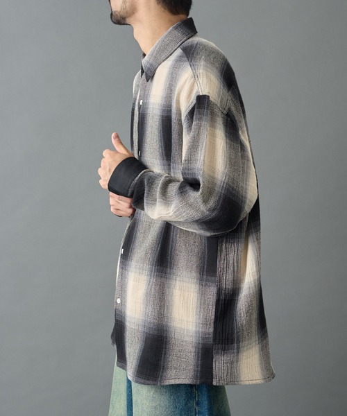 COLONY 2139（コロニートゥーワンスリーナイン）の「シアーオンブレチェック長袖シャツ（シャツ/ブラウス・メンズ・ブラック/ブルー・MEDIUM/LARGE）」の18枚目の写真