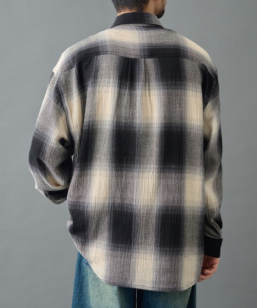 COLONY 2139（コロニートゥーワンスリーナイン）の「シアーオンブレチェック長袖シャツ（シャツ/ブラウス・メンズ・ブラック/ブルー・MEDIUM/LARGE）」の19枚目の写真