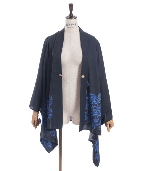 アクシーズファム axes femme彼岸花 羽織り【ブルー】 彼岸花柄羽織（カーディガン/ボレロ）｜axes femme（アクシーズ