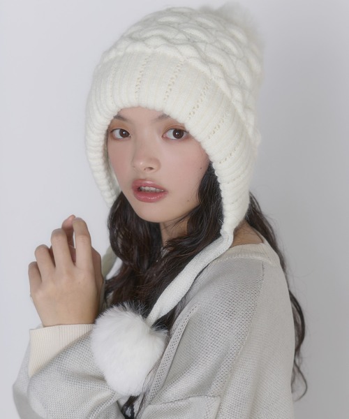 yoli モヘアニットキャップ　ホワイト yoli モヘアニットキャップ 23AW FRATELLI TALLI（フラテリタリ） フラ