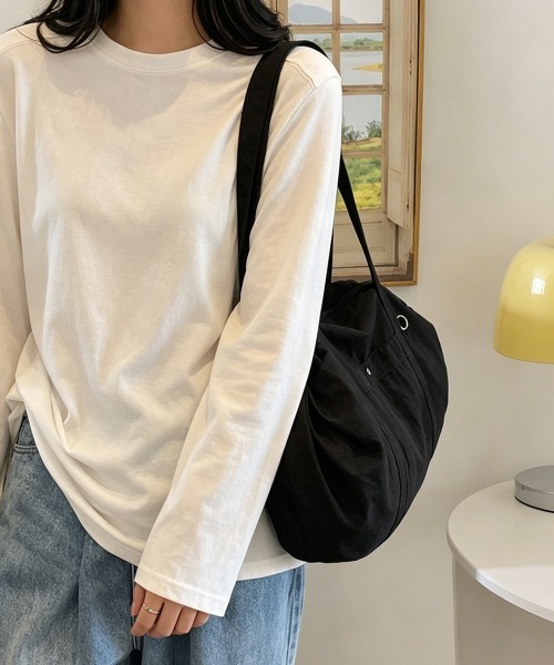 Miniministore(ミニミニストア)の「ナイロントートバッグ 軽量ボストンバッグ(トートバッグ・レディース・ブルー/ブラック/アイボリー/カーキ/スモークピンク/ライトピンク・FREE)」の10枚目の写真