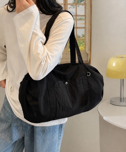 Miniministore(ミニミニストア)の「ナイロントートバッグ 軽量ボストンバッグ(トートバッグ・レディース・ブルー/ブラック/アイボリー/カーキ/スモークピンク/ライトピンク・FREE)」の11枚目の写真