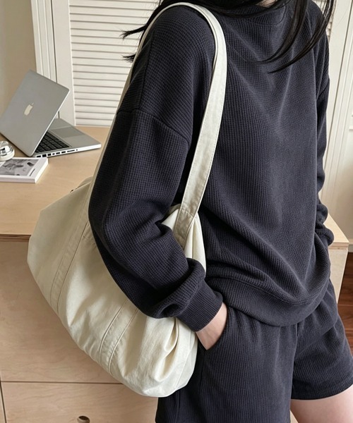 Miniministore(ミニミニストア)の「ナイロントートバッグ 軽量ボストンバッグ(トートバッグ・レディース・ブルー/ブラック/アイボリー/カーキ/スモークピンク/ライトピンク・FREE)」の15枚目の写真