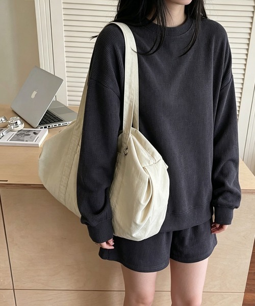 Miniministore(ミニミニストア)の「ナイロントートバッグ 軽量ボストンバッグ(トートバッグ・レディース・ブルー/ブラック/アイボリー/カーキ/スモークピンク/ライトピンク・FREE)」の16枚目の写真