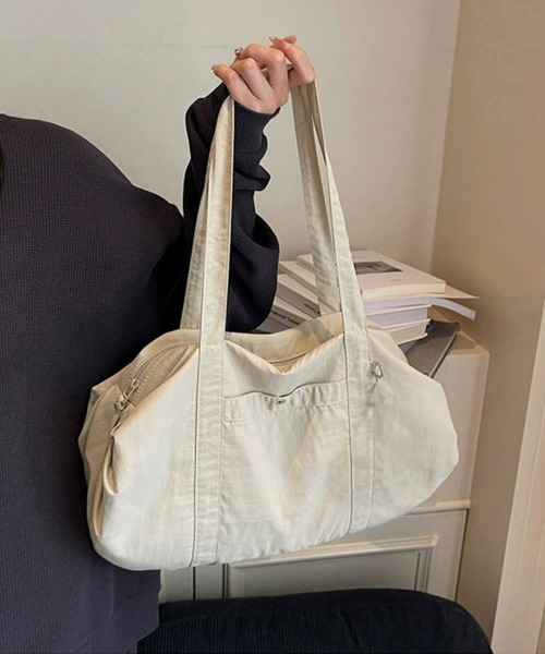 Miniministore(ミニミニストア)の「ナイロントートバッグ 軽量ボストンバッグ(トートバッグ・レディース・ブルー/ブラック/アイボリー/カーキ/スモークピンク/ライトピンク・FREE)」の18枚目の写真