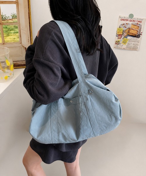 Miniministore(ミニミニストア)の「ナイロントートバッグ 軽量ボストンバッグ(トートバッグ・レディース・ブルー/ブラック/アイボリー/カーキ/スモークピンク/ライトピンク・FREE)」の21枚目の写真