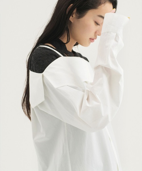 soduk（スドーク）の「"【soduk】shirt""less"" shirt"（シャツ/ブラウス・レディース・ホワイト/ブラック/ブルー・ONE SIZE）」の4枚目の写真